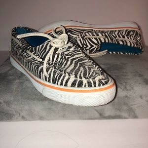 Womans Zebra & Sequin Sperrys Shoes